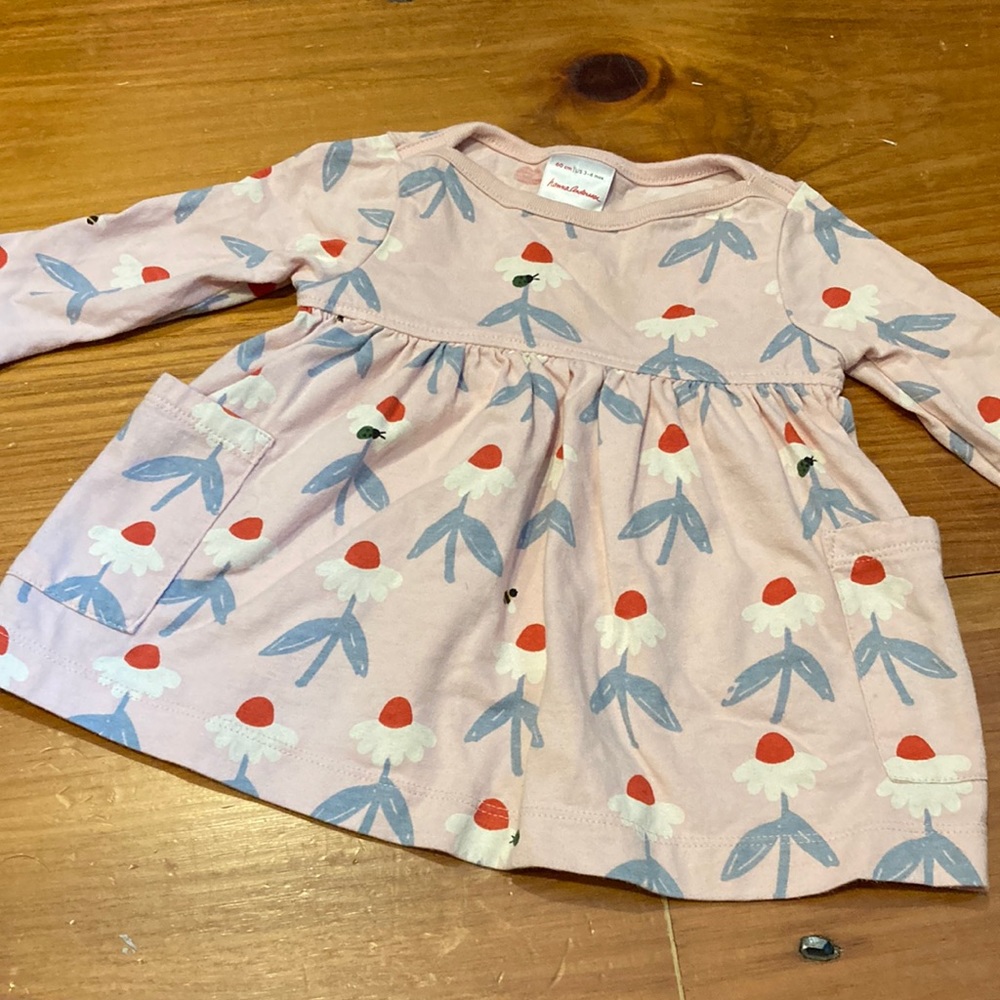 HANNA ANDERSSON 60 Light Pink Swedish Floral Print Dress
